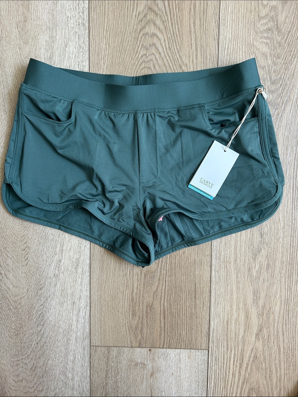 Carve Designs Dark Green Athletic Swim Shorts